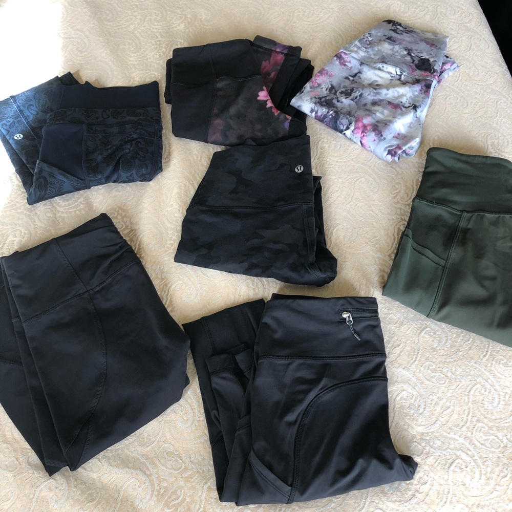Lot of 7 leggings Lululemon size 4